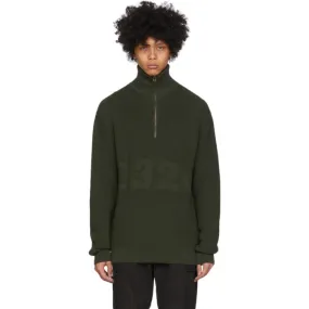 032c Green Troyer Half-Zip Sweater