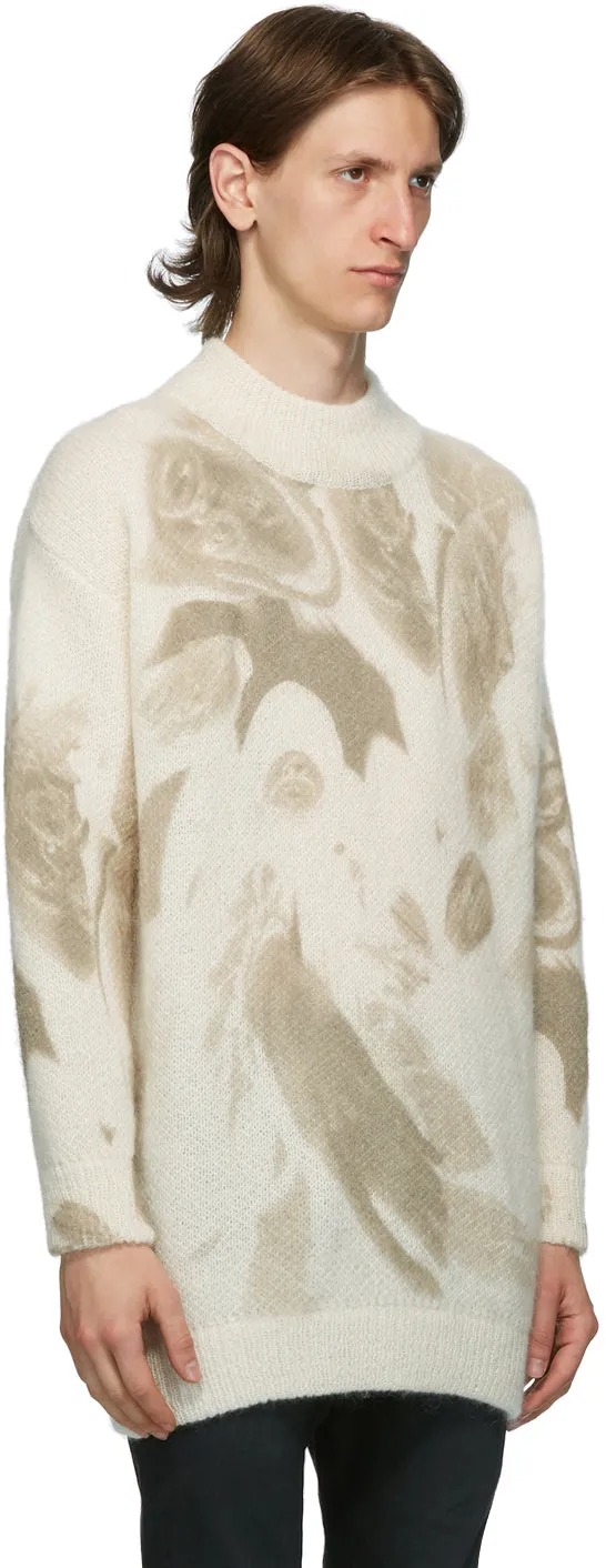 424 Off-White Mohair Oversized Crewneck Sweater