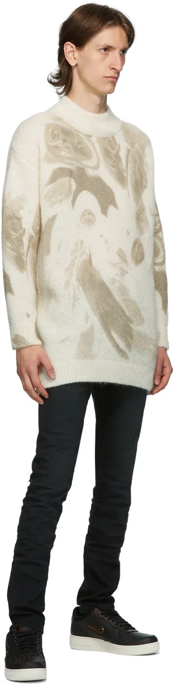 424 Off-White Mohair Oversized Crewneck Sweater