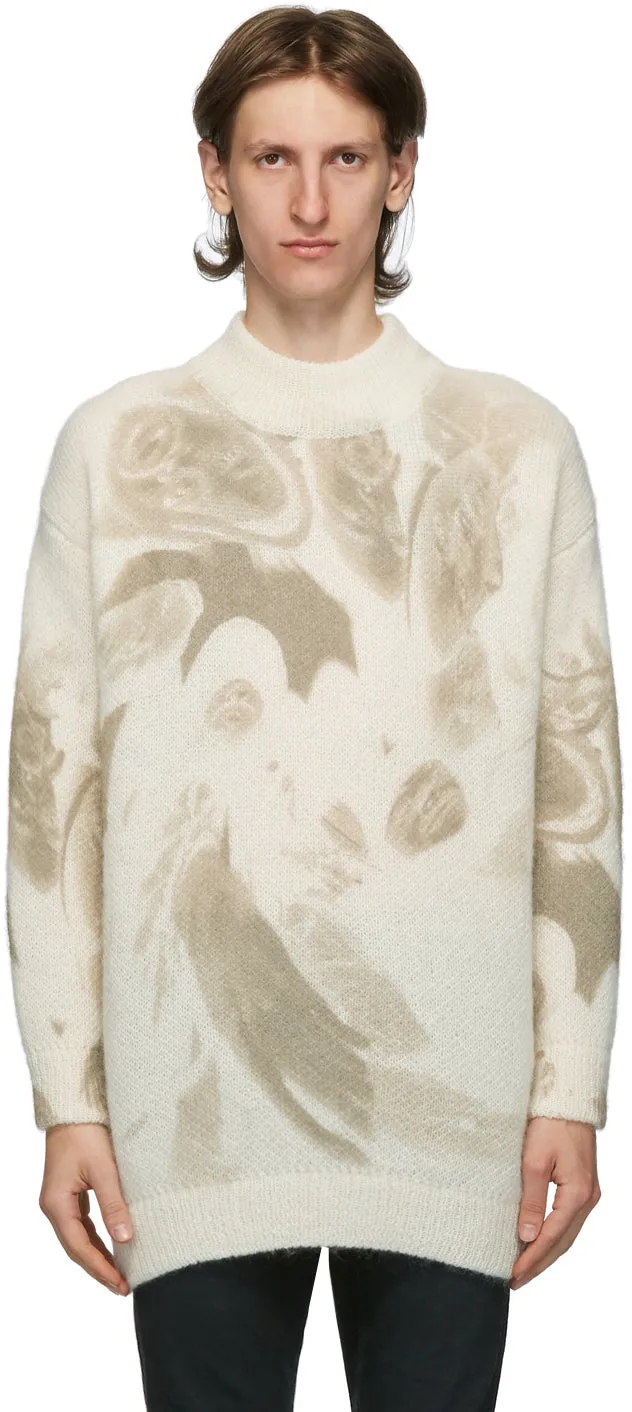 424 Off-White Mohair Oversized Crewneck Sweater