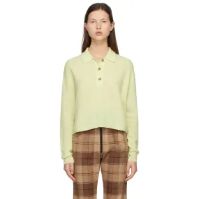 Acne Studios Yellow Alpaca Ribbed Polo Sweater