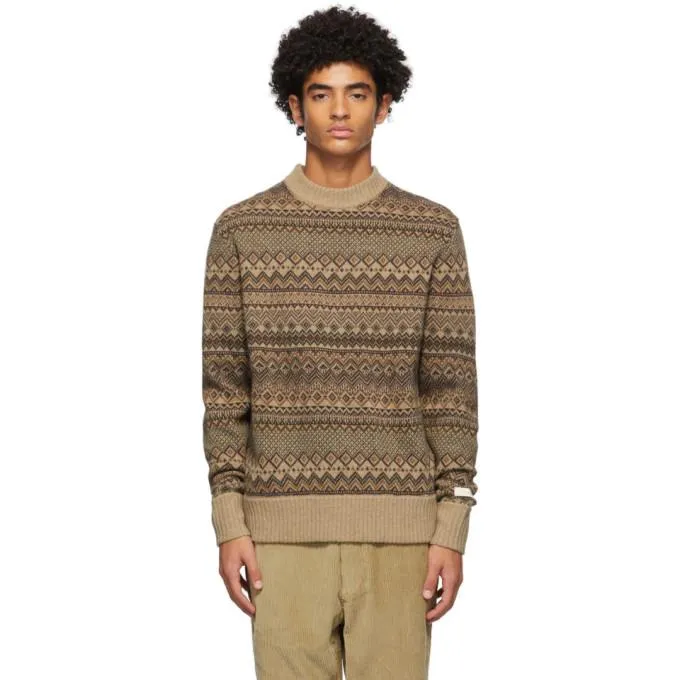 Aime Leon Dore Brown Fair Isle Sweater