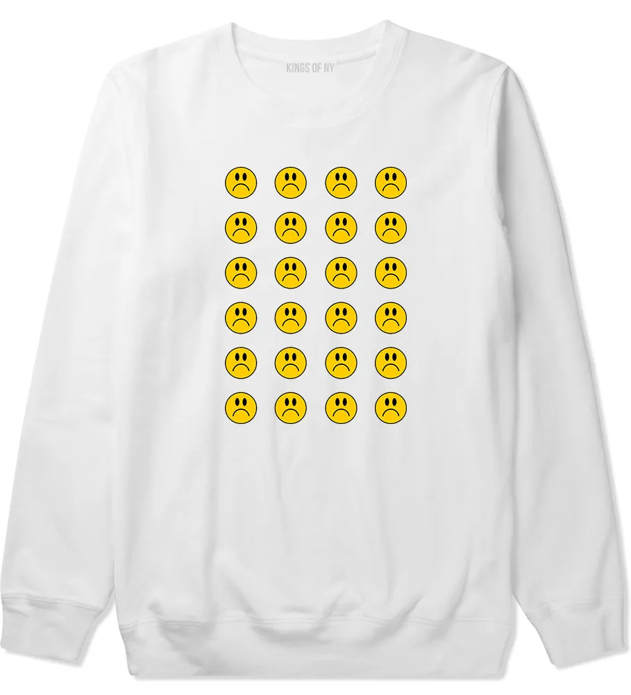 All Over Sad Face Mens Crewneck Sweatshirt