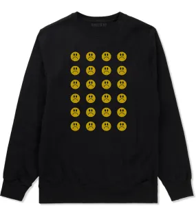 All Over Sad Face Mens Crewneck Sweatshirt