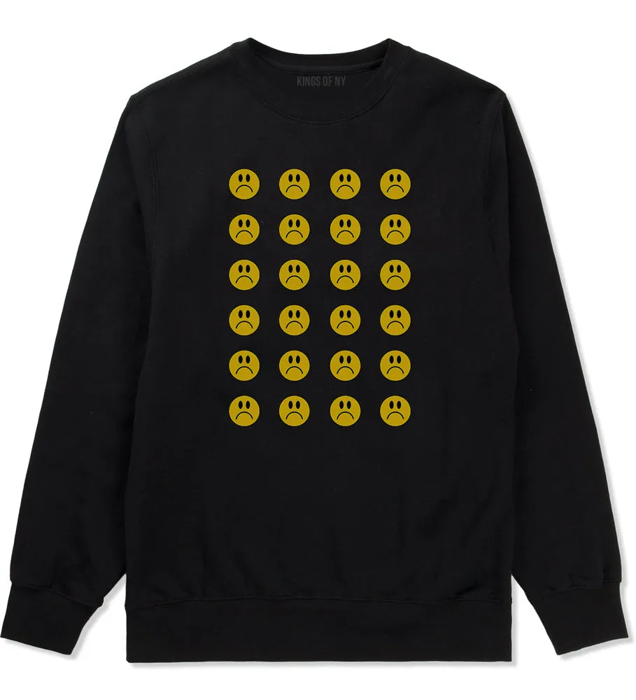 All Over Sad Face Mens Crewneck Sweatshirt