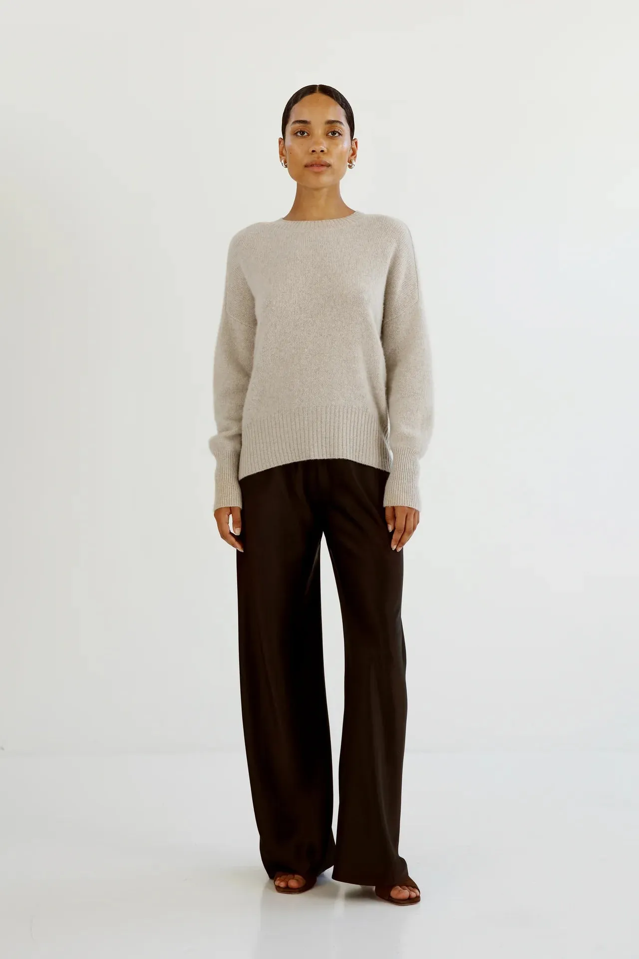 Almada Mica Crewneck Sweater in Taupe