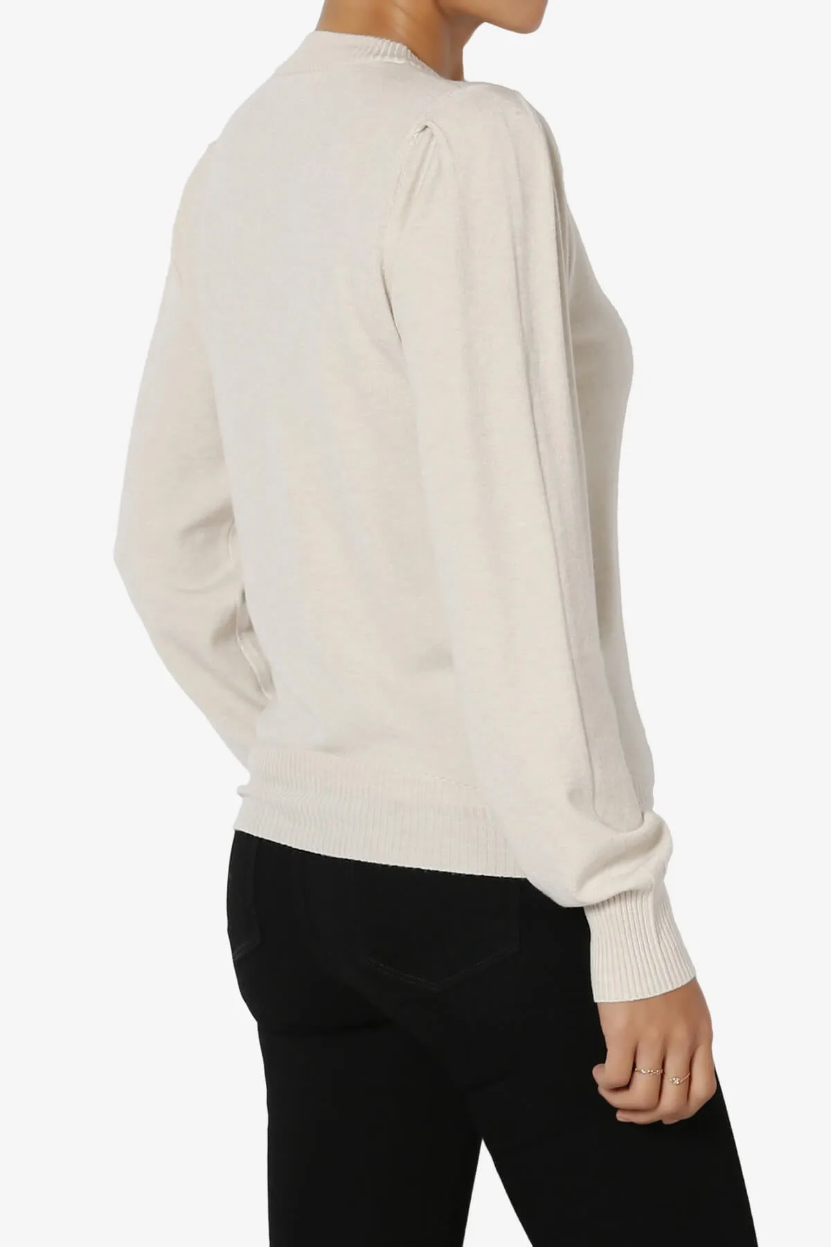 Bcarina Pleated Shoulder Crew Neck Sweater