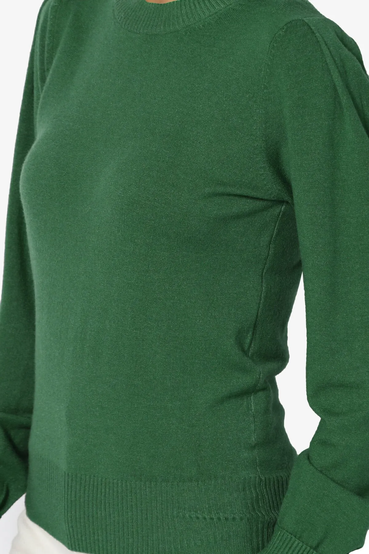 Bcarina Pleated Shoulder Crew Neck Sweater