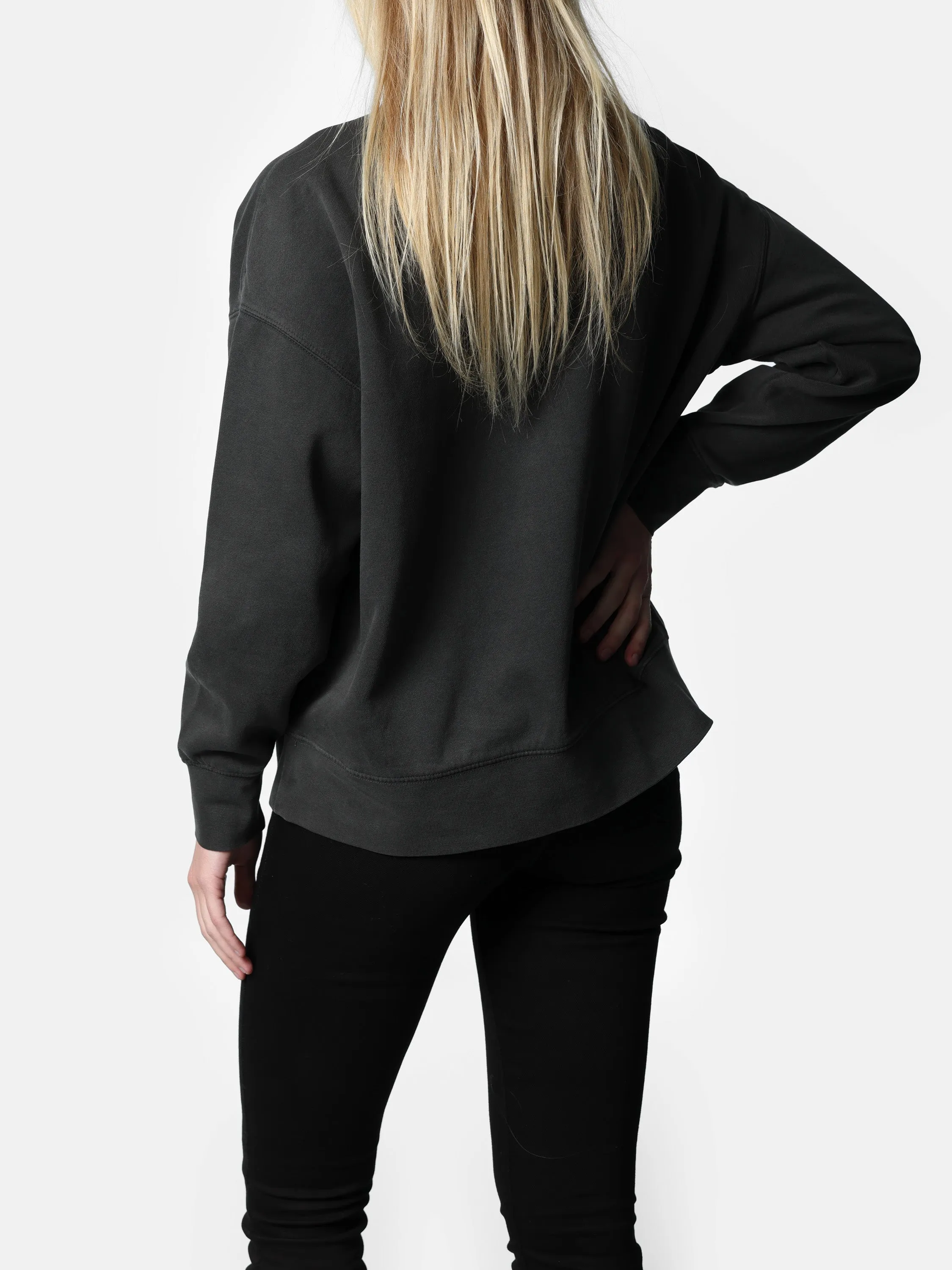 Bedazzled Big Lips Charcoal Sweater