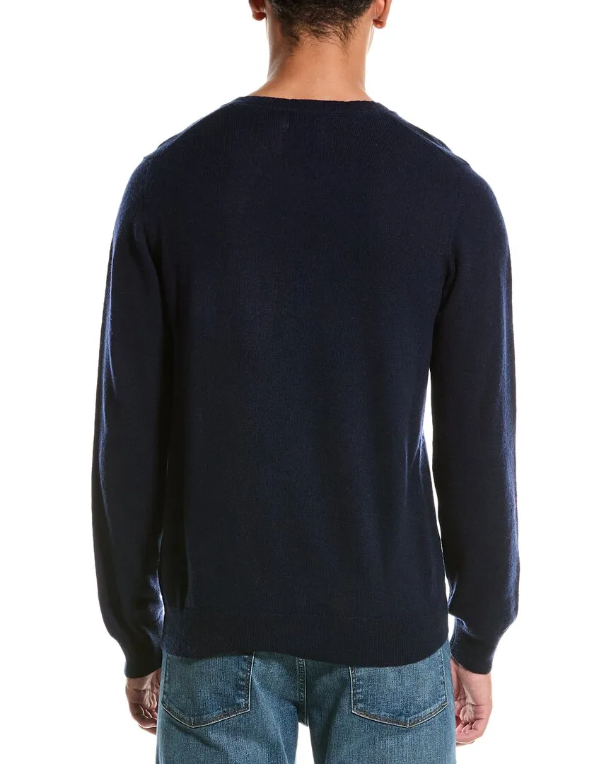 Brodie Cashmere Wool & Cashmere-Blend American Flag Crewneck Sweater