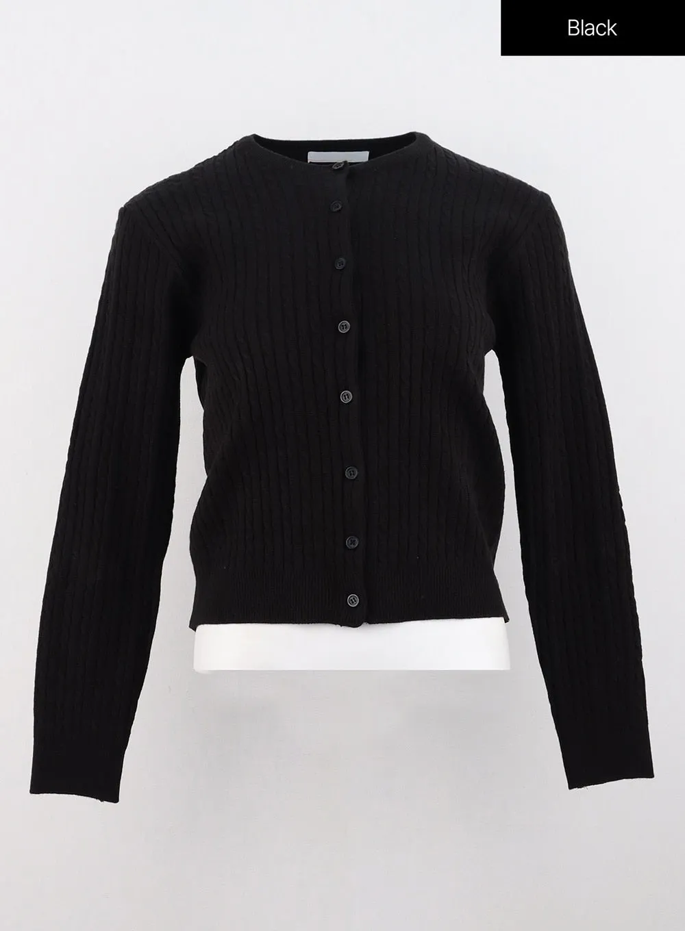 Cable Knit Round Neck Cardigan OS305