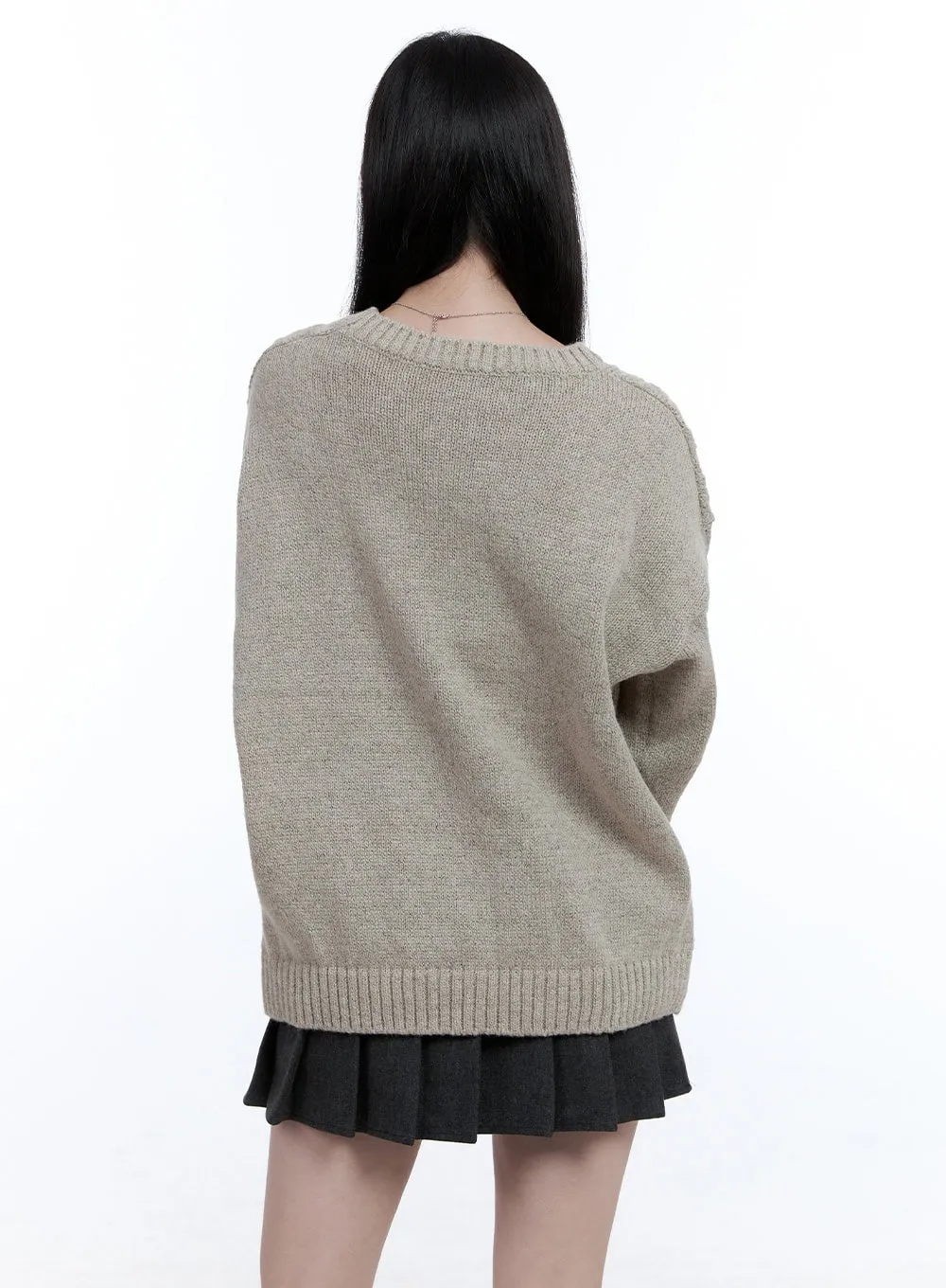 Cable Round-Neck Sweater OO429