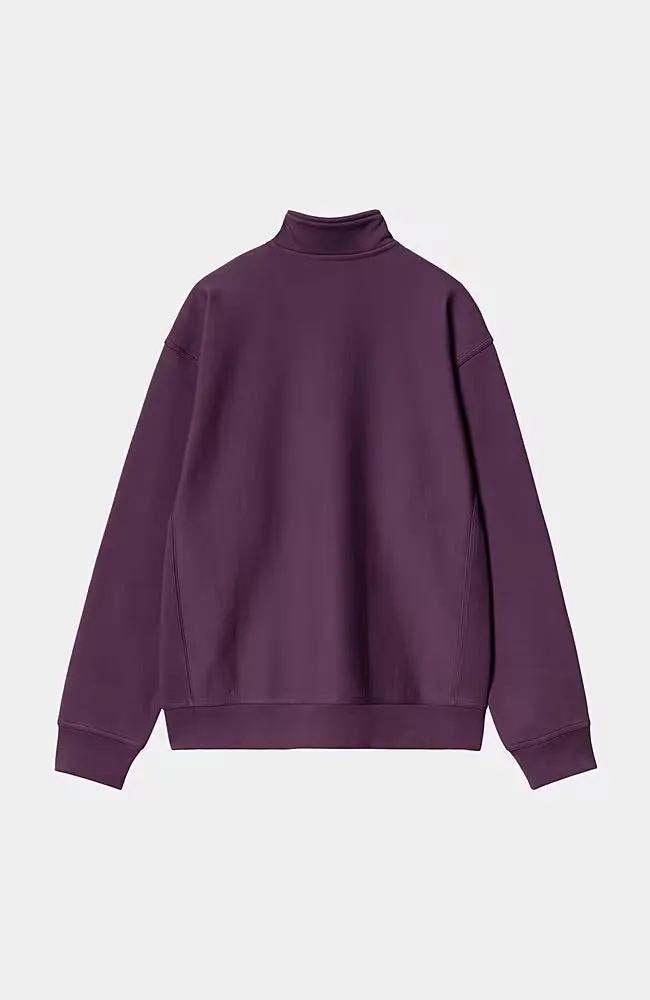 Carhartt Wip Half Zip American Script Sweatshirt Egplant purple