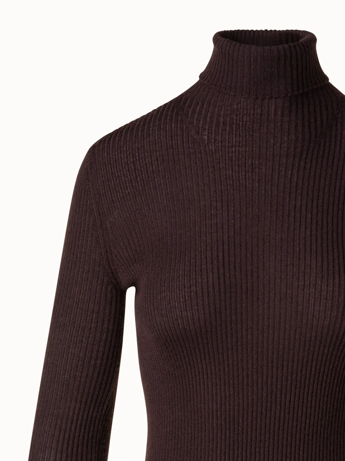 Cashmere Silk Turtle Neck Sweater with Slit Sleeves
