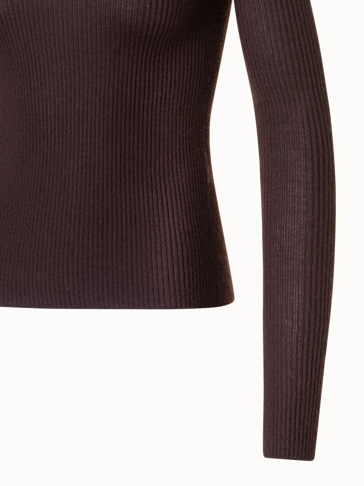 Cashmere Silk Turtle Neck Sweater with Slit Sleeves