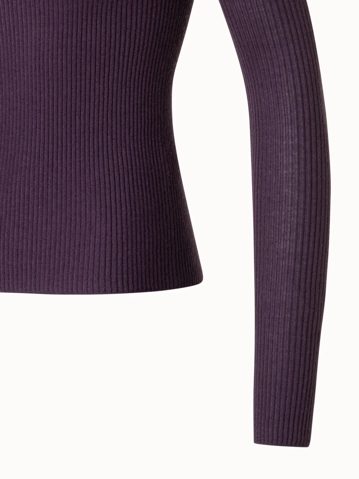Cashmere Silk Turtle Neck Sweater with Slit Sleeves