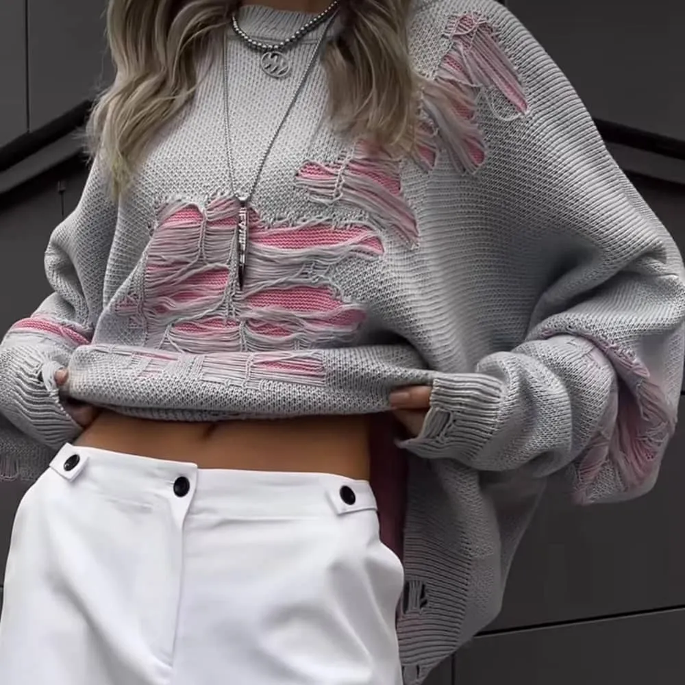 Casual Loose Ripped Sweater