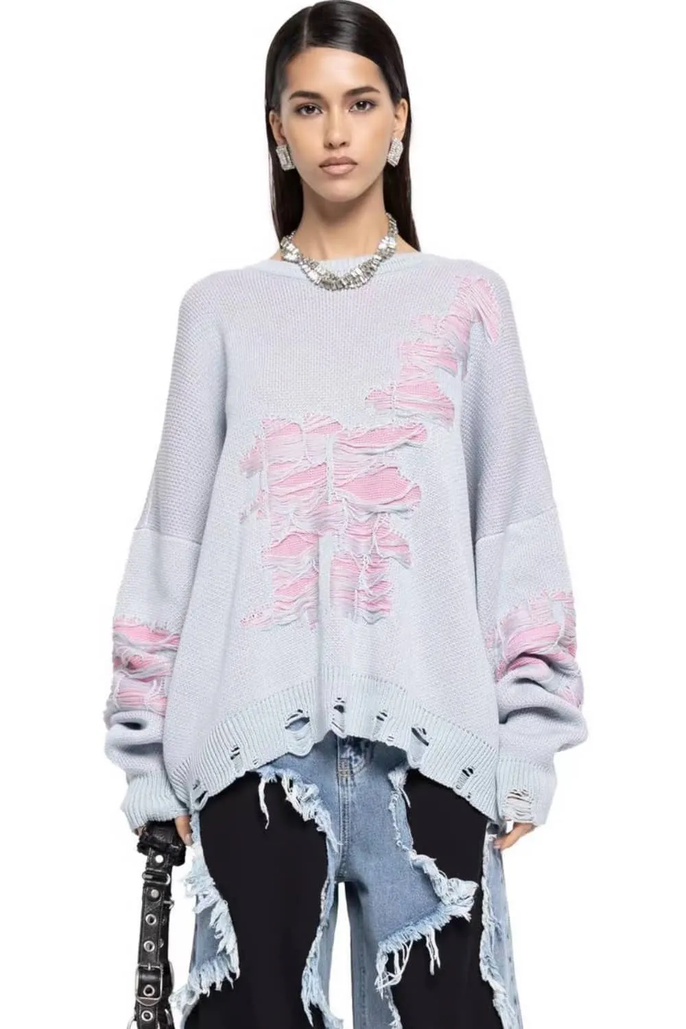 Casual Loose Ripped Sweater