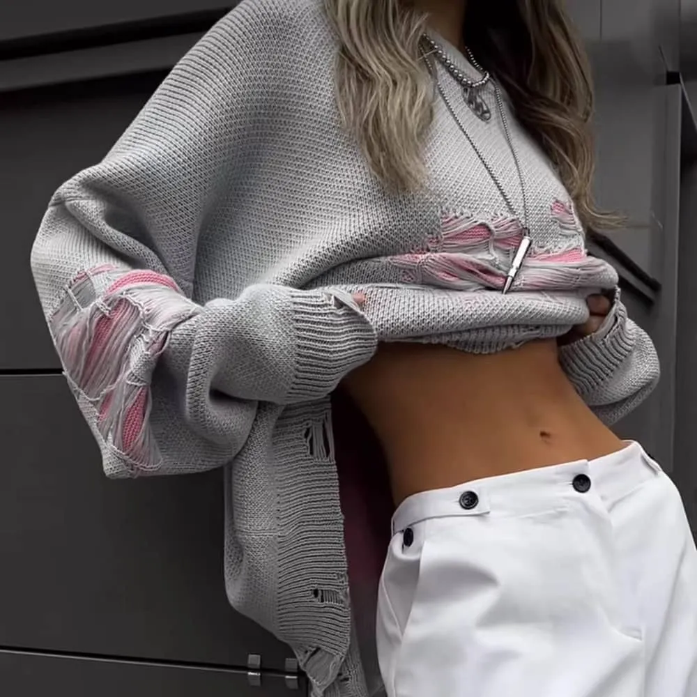 Casual Loose Ripped Sweater