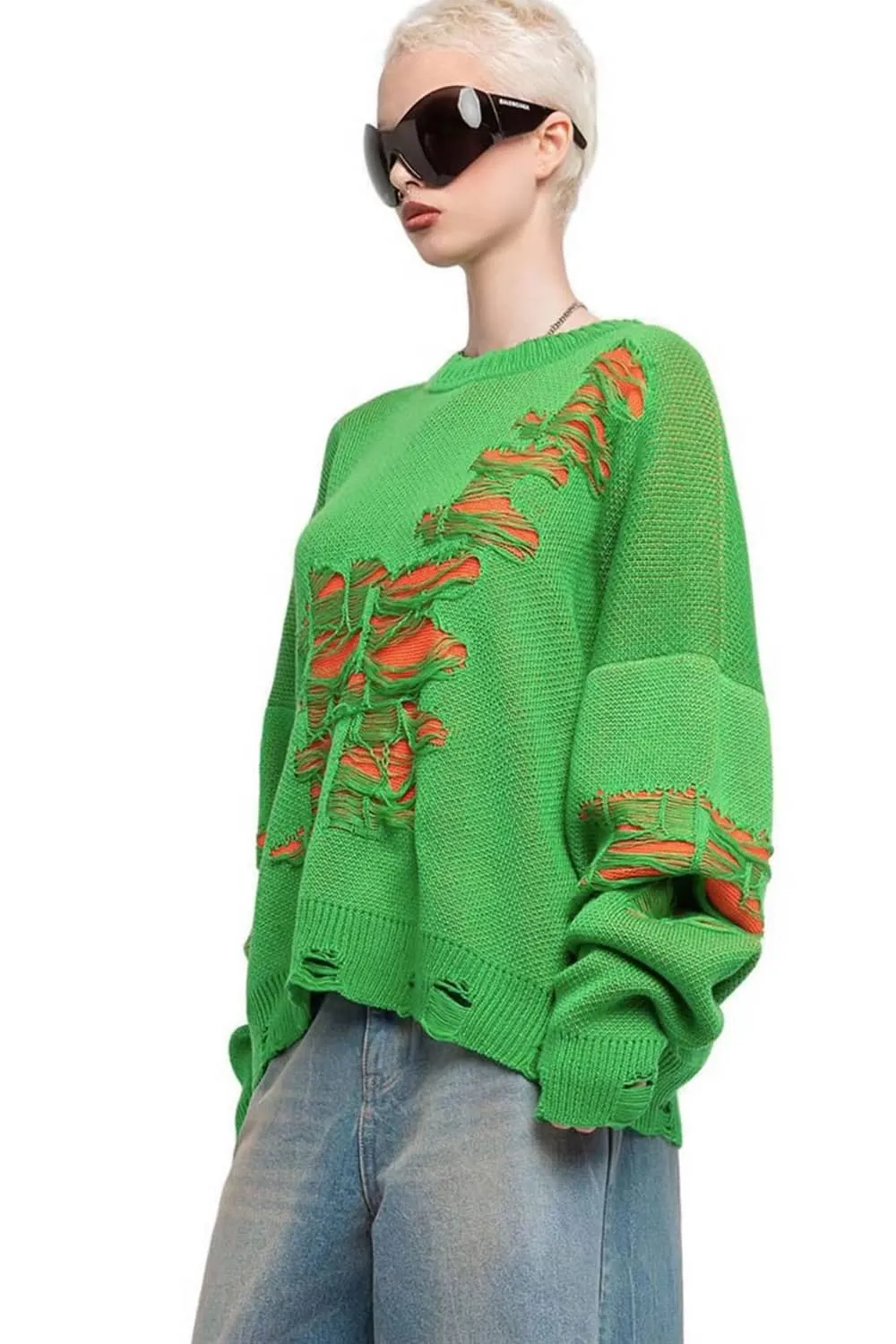 Casual Loose Ripped Sweater