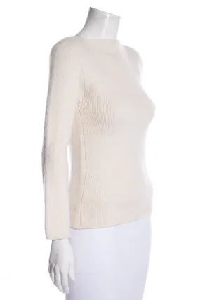 Chanel Cream Wool Boat Neck Sweater SZ 36