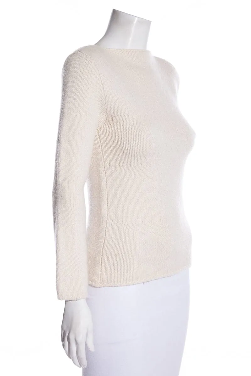 Chanel Cream Wool Boat Neck Sweater SZ 36