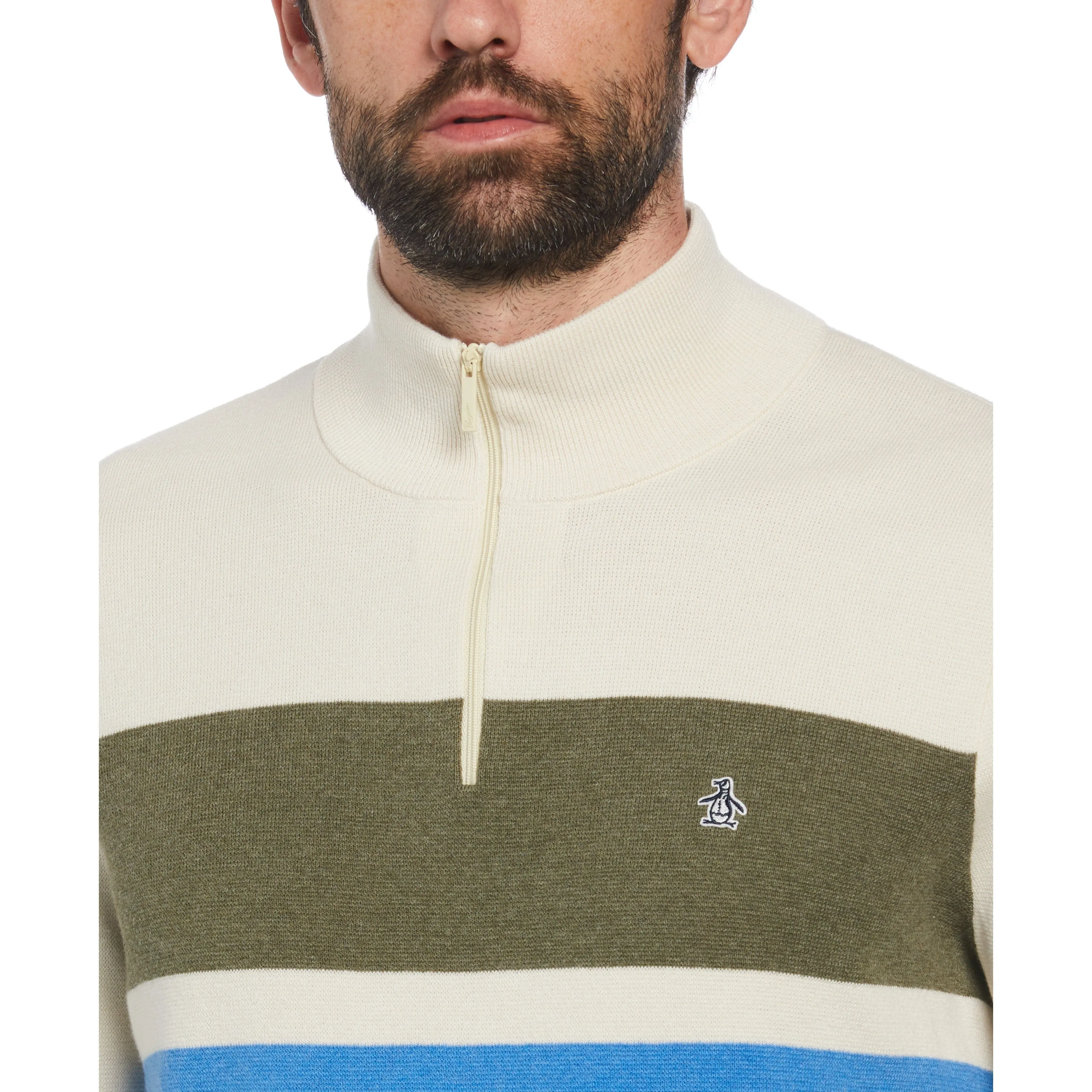 Chest Stripe 1/4 Zip Sweater