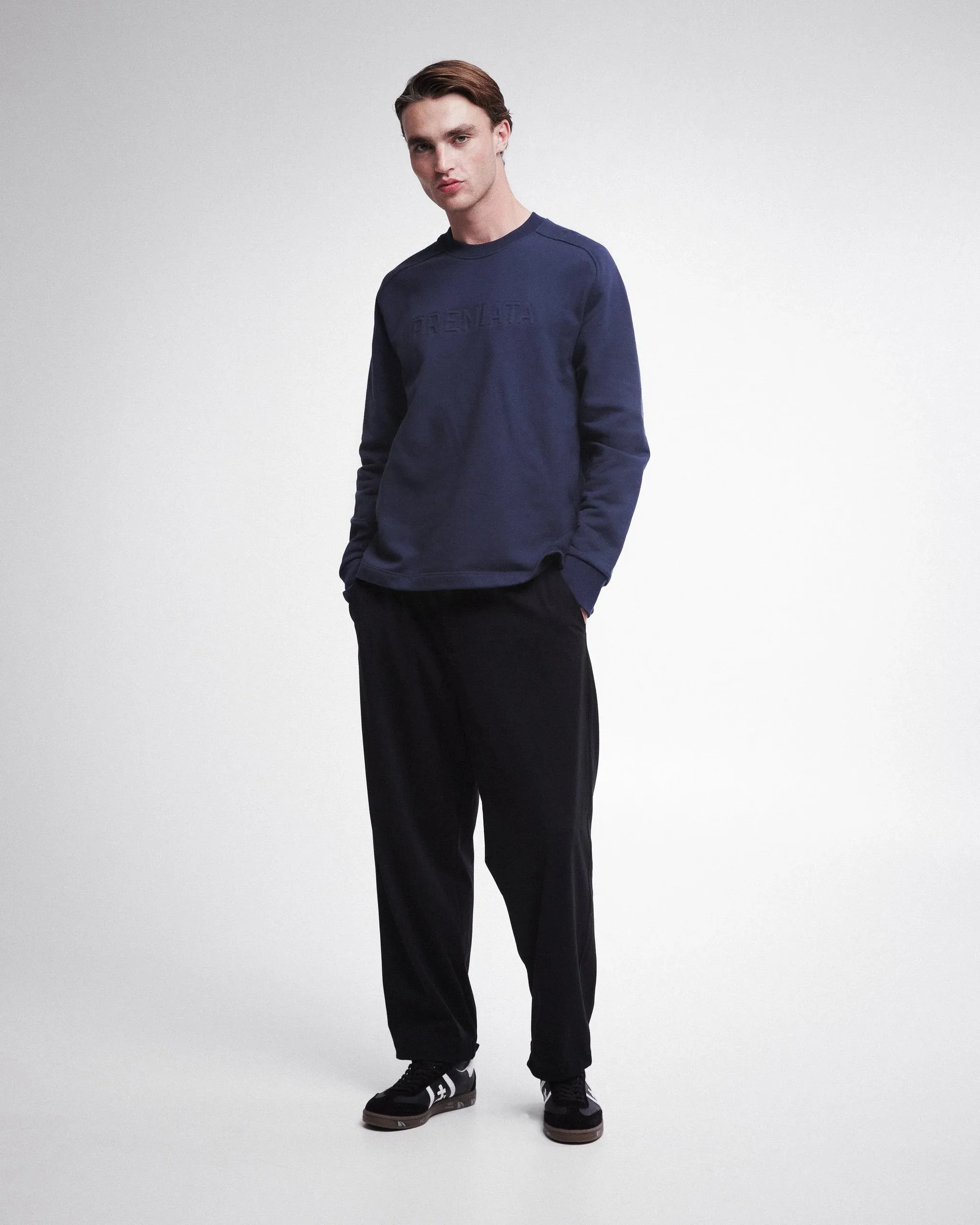 Cotton Sweatshirt with Embroidery PR461310 Navy