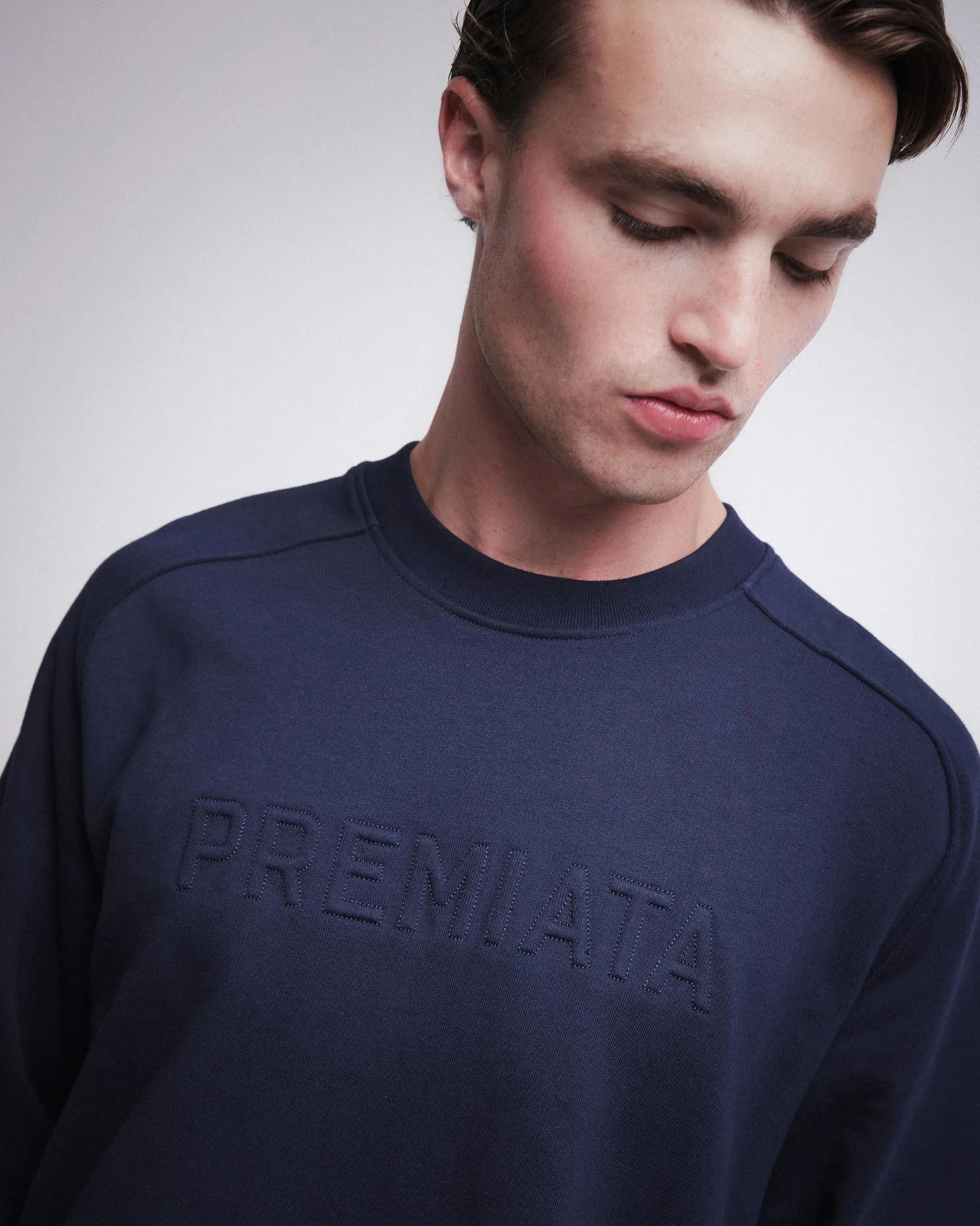 Cotton Sweatshirt with Embroidery PR461310 Navy