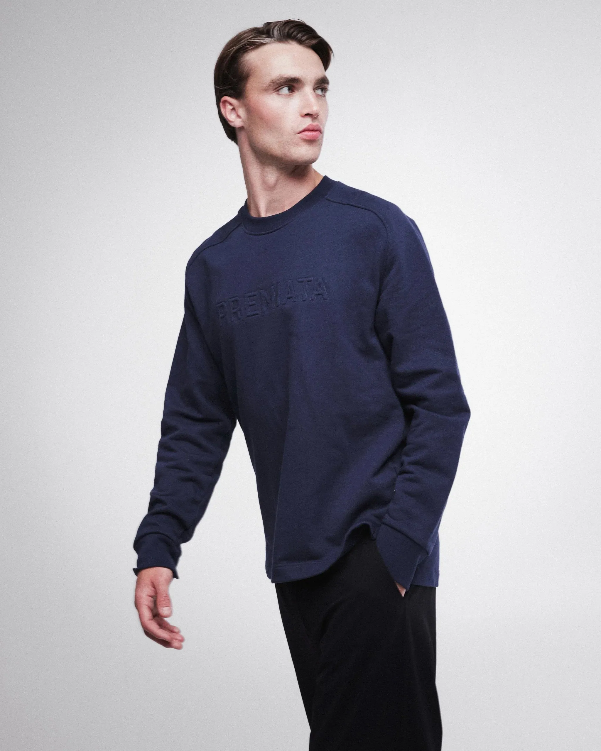 Cotton Sweatshirt with Embroidery PR461310 Navy