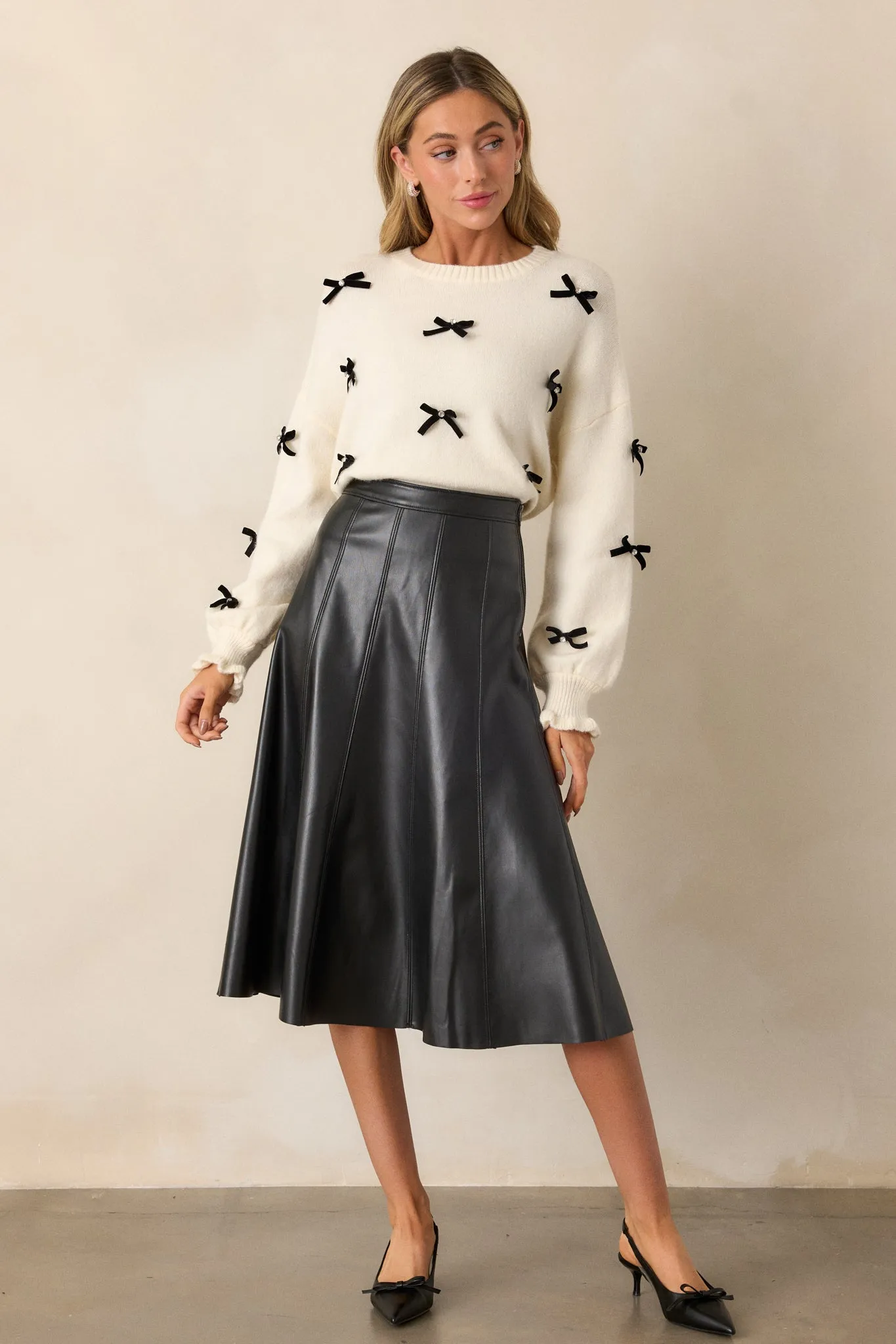 Drifting Thoughts Ivory Crew Neck Sweater