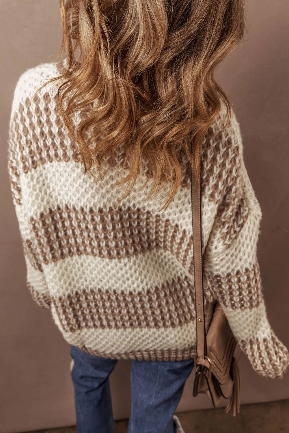 Drop Shoulder Round Neck Sweater