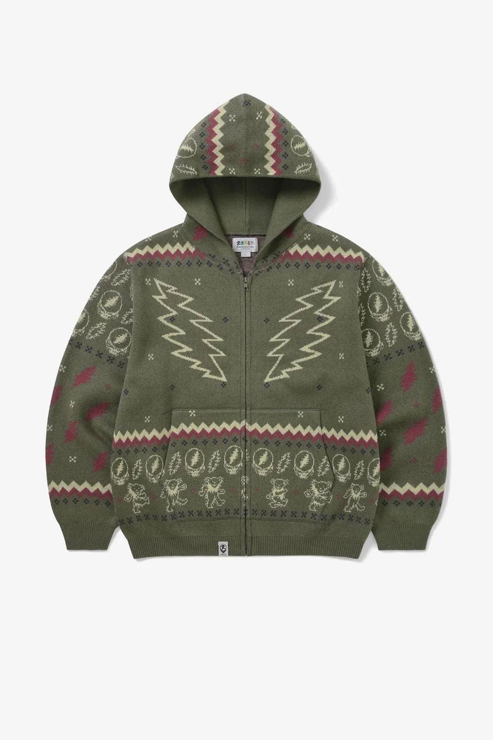 Grateful Dead Iconography Knit Zip Hoodie