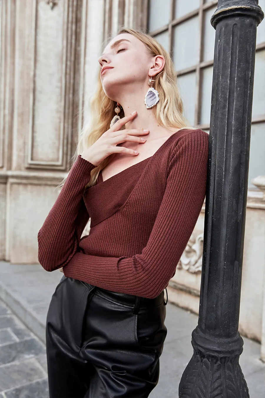 Irregular wool sweater