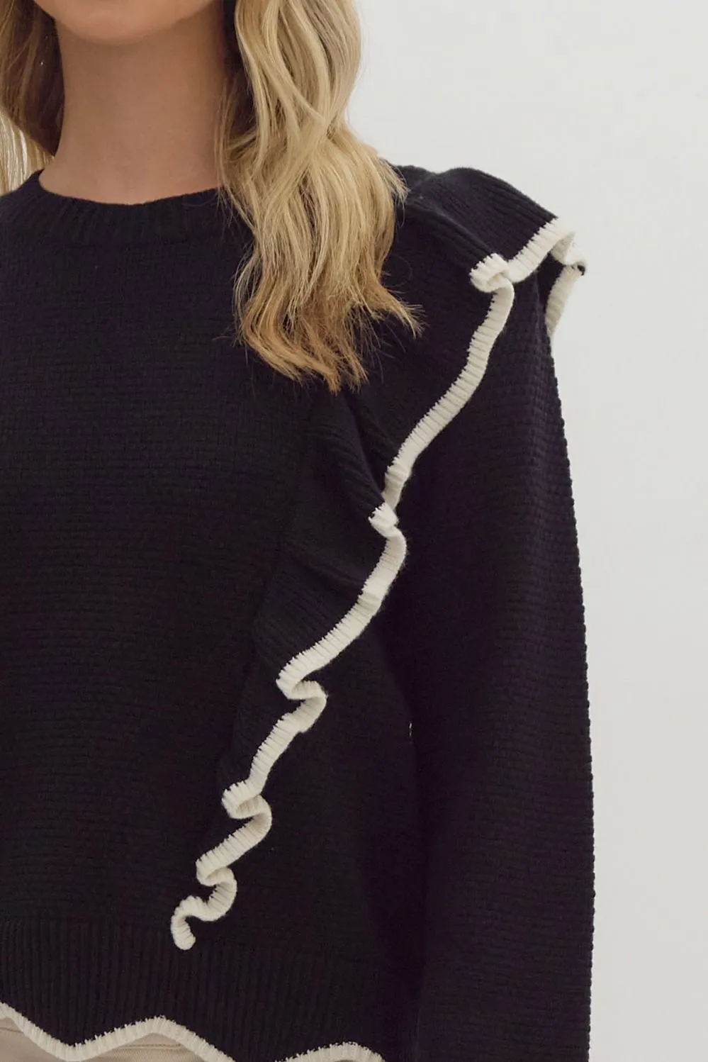 Jacquline Long Sleeve Knit Sweater