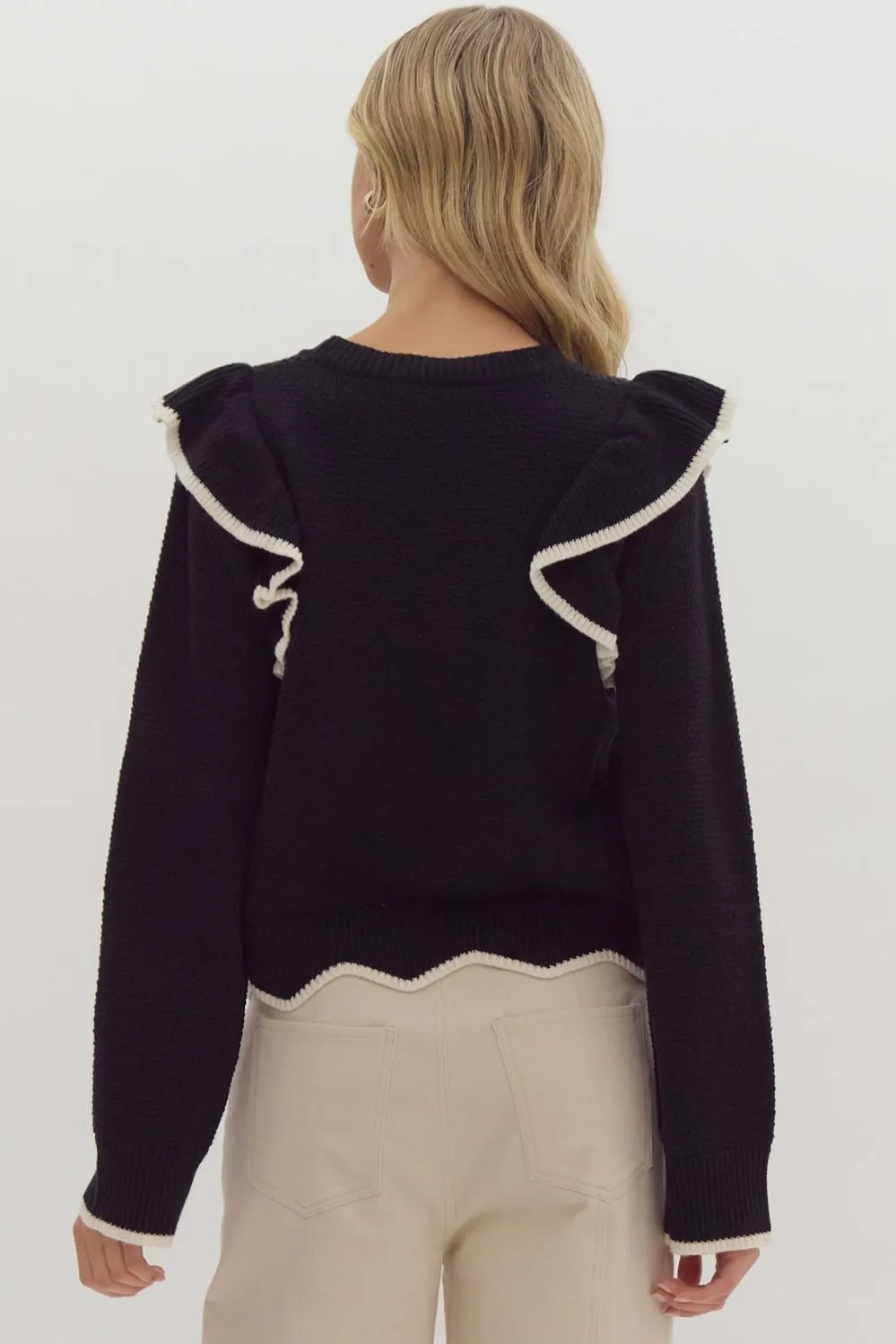 Jacquline Long Sleeve Knit Sweater