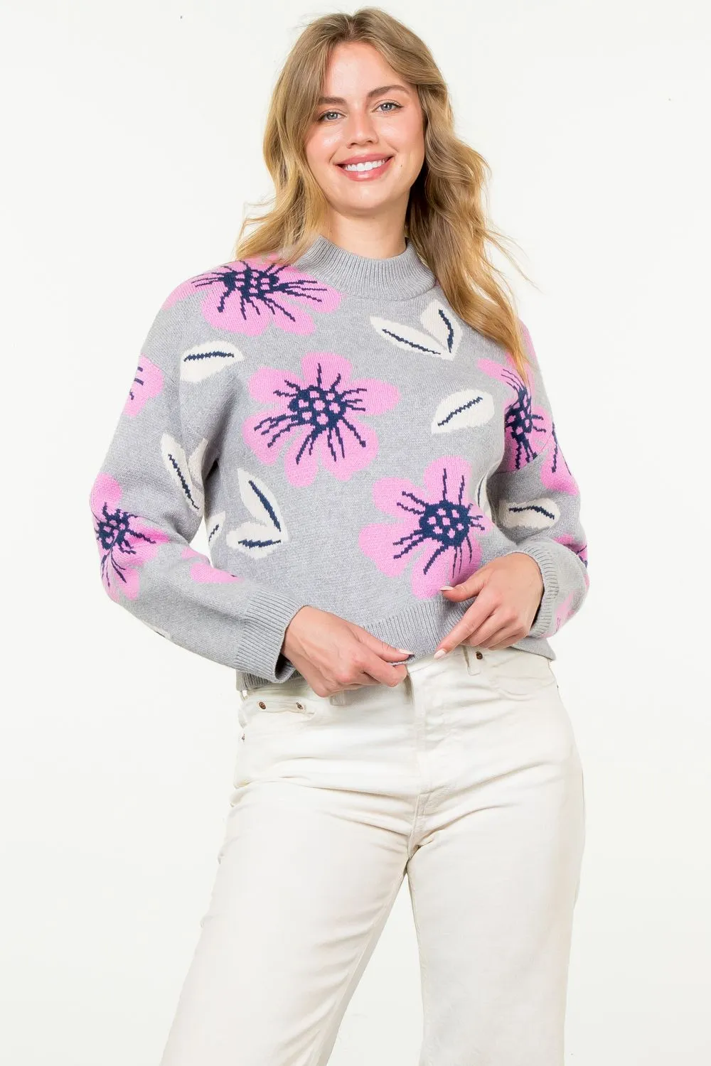 Junie Floral Knit Sweater by THML - FINAL SALE
