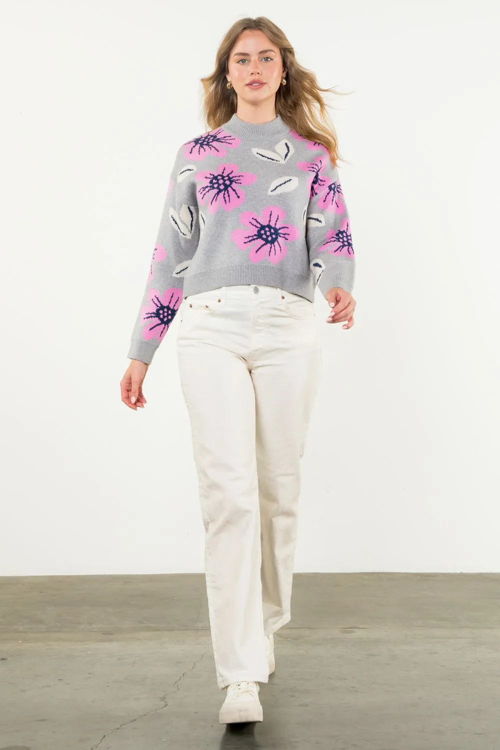 Junie Floral Knit Sweater by THML - FINAL SALE