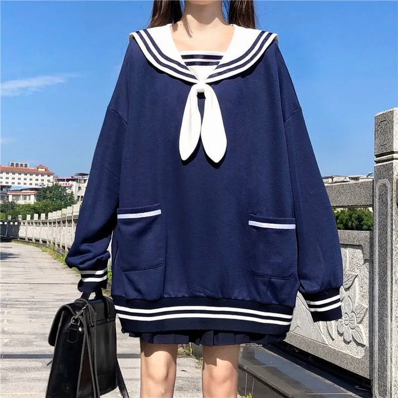 Kawaii Bunny Sailor Loose Sweater