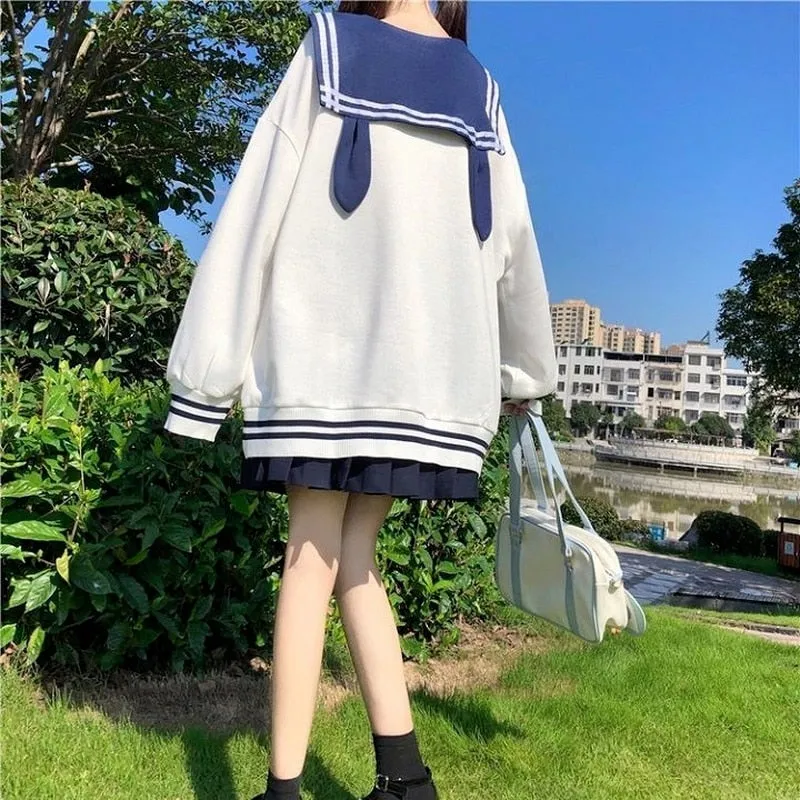 Kawaii Bunny Sailor Loose Sweater