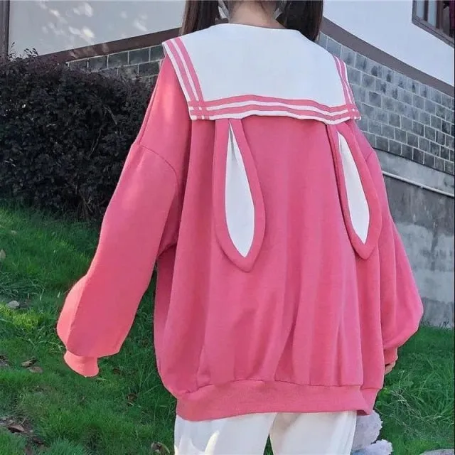 Kawaii Bunny Sailor Loose Sweater