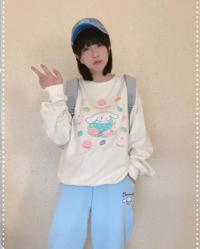 Kawaii Sanrio Authorized Cinnamoroll Prints Pullover Sweatshirt Kawaii Sanrio Authorized Cinnamoroll Prints Pullover Sweatshirt