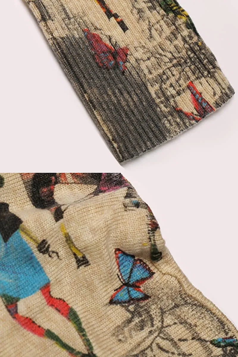 Loose and simple printed sweater
