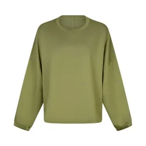 Loose Fitting Elastic Long-Sleeved Round-Neck Active Top Loose Fitting Elastic Long-Sleeved Round-Neck Active Top