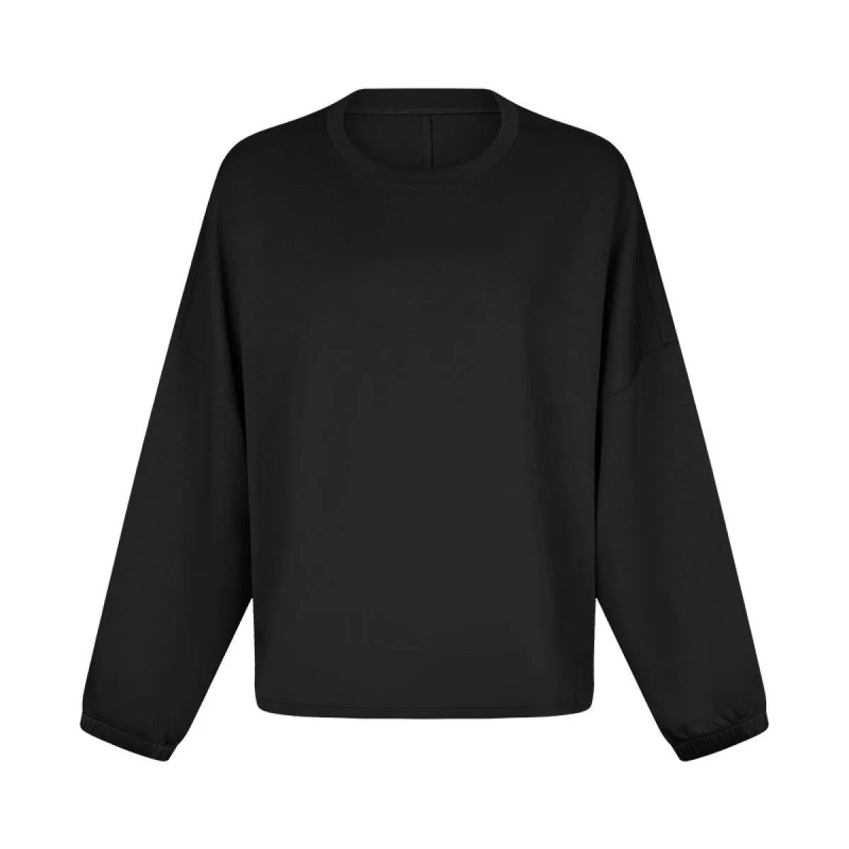 Loose Fitting Elastic Long-Sleeved Round-Neck Active Top