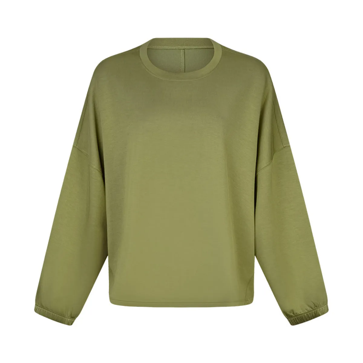 Loose Fitting Elastic Long-Sleeved Round-Neck Active Top