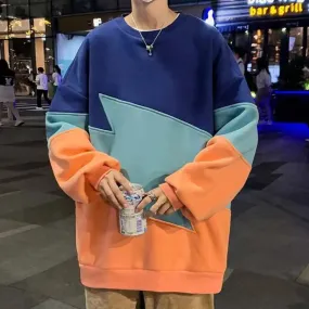 Loose Multicolor Plus Size Brushed  Men's Fashion Brand Sweater