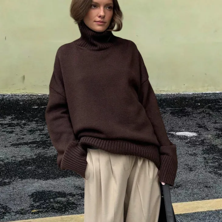 Loose Thermal Turtleneck Sweater