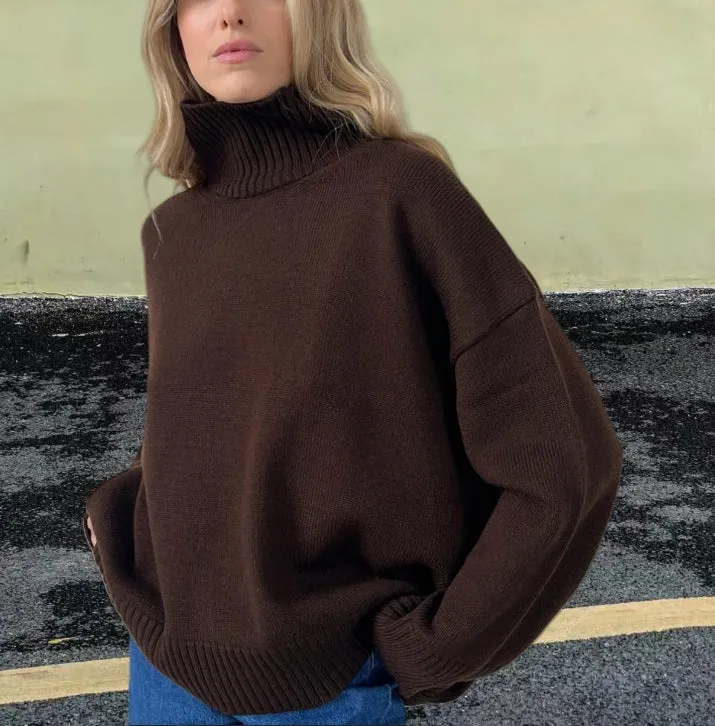 Loose Thermal Turtleneck Sweater