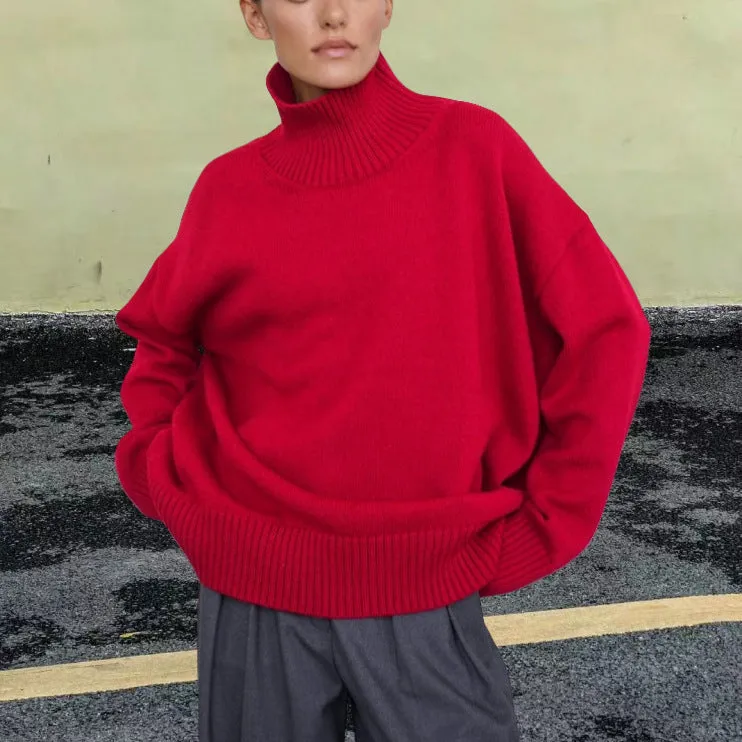 Loose Thermal Turtleneck Sweater